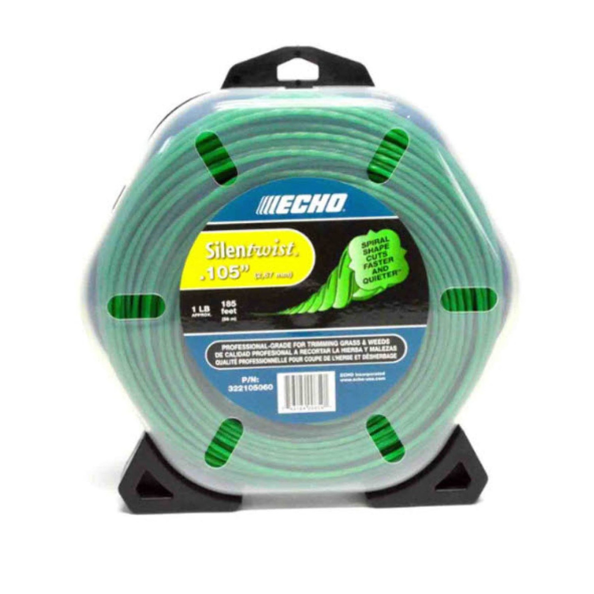 ECHO, Silentwist® Trimmer Line Designed For Battery Trimmers, Twisted Shape Cross Section Design, 1#, .105 dia, Model #322105060